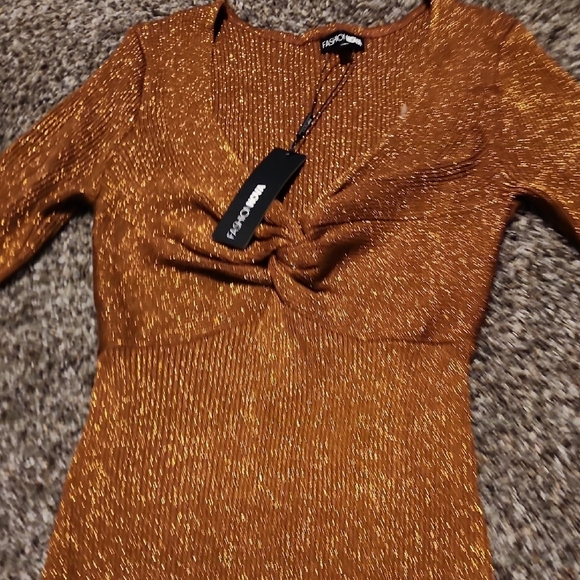 Fashion Nova Dresses & Skirts - NWT Shimmering Gold Dress